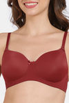 Zivame Beautiful Basics Padded Non Wired 3/4Th Coverage T-Shirt Bra - Sundried Tomato — thumbnail 5